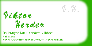 viktor werder business card